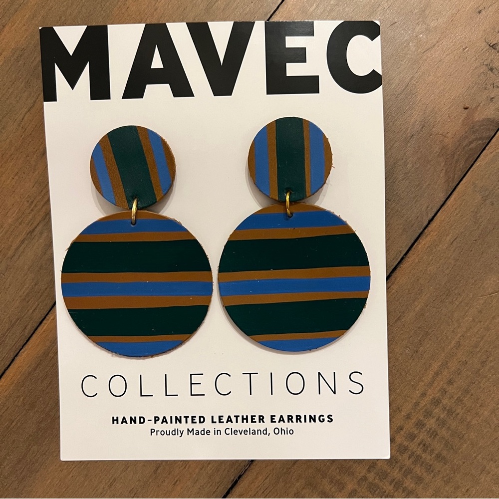 MAVEC Hand Painted Leather Earrings